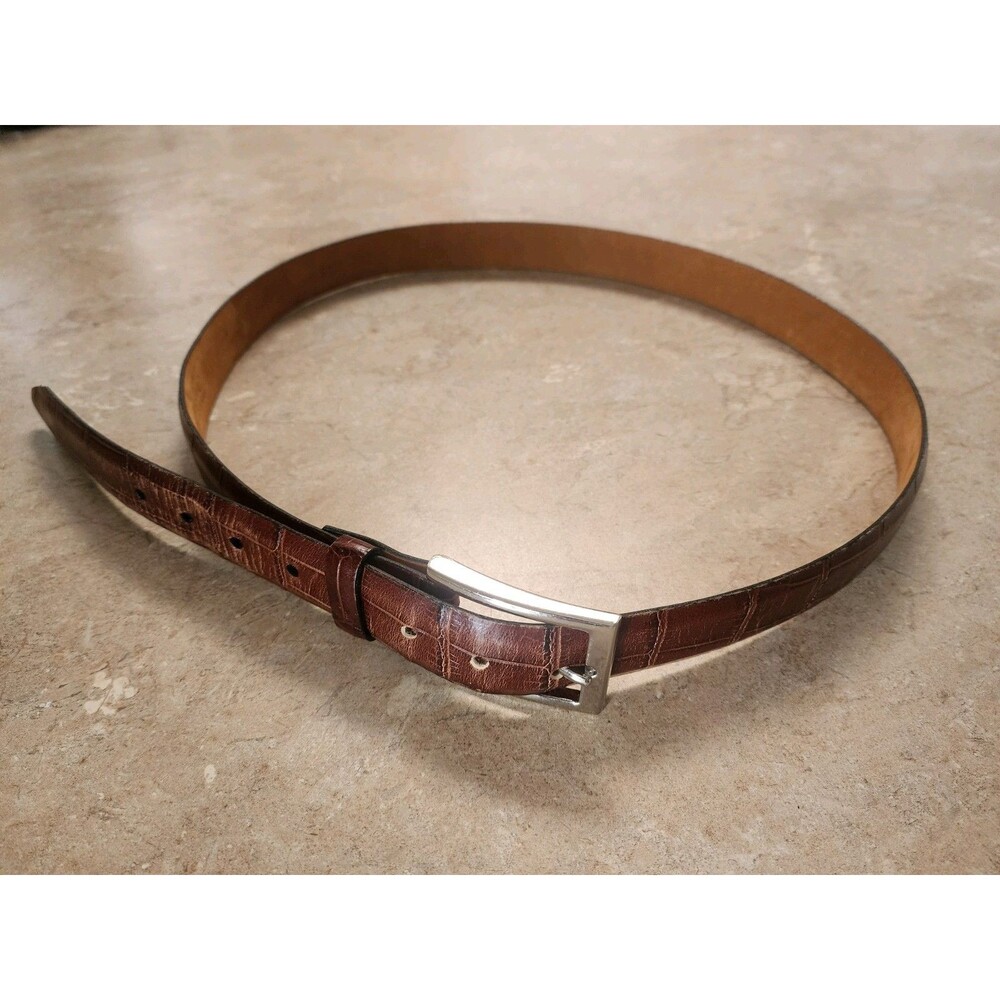 Tulliani Men's Brown Italian Calfskin Leather 1.25" Wide Band  Size 42